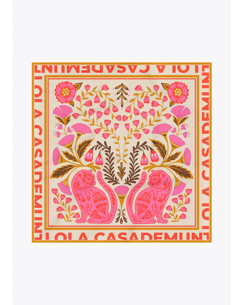 Pañuelo satinado con rayas y animal print Lola Casademunt