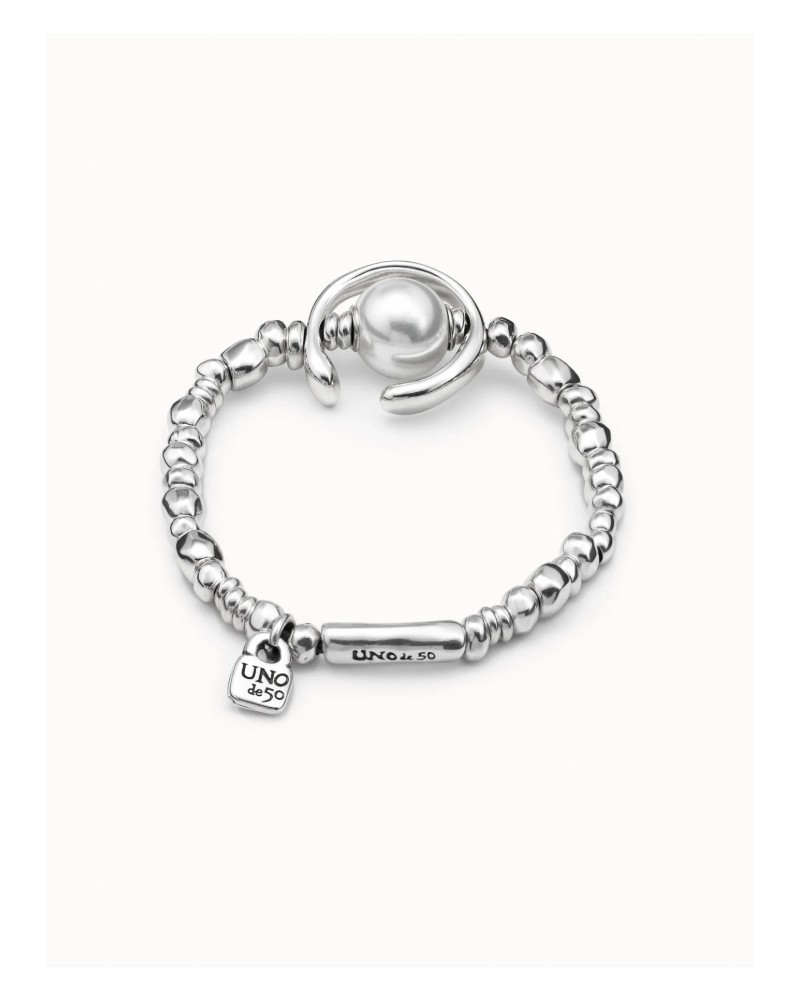 Pulsera baño plata y perla UNOde50