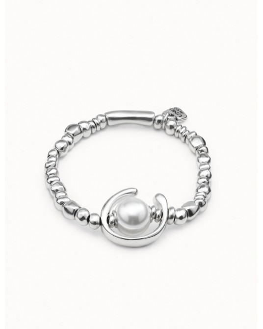 Pulsera baño plata y perla UNOde50