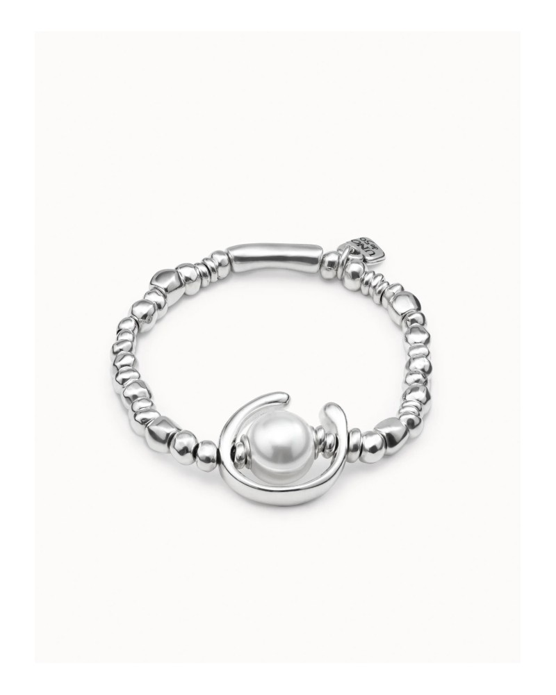 Pulsera baño plata y perla UNOde50