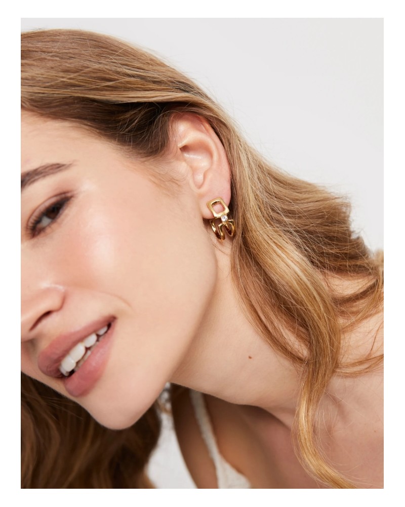 Pendientes aro baño oro UNOde50