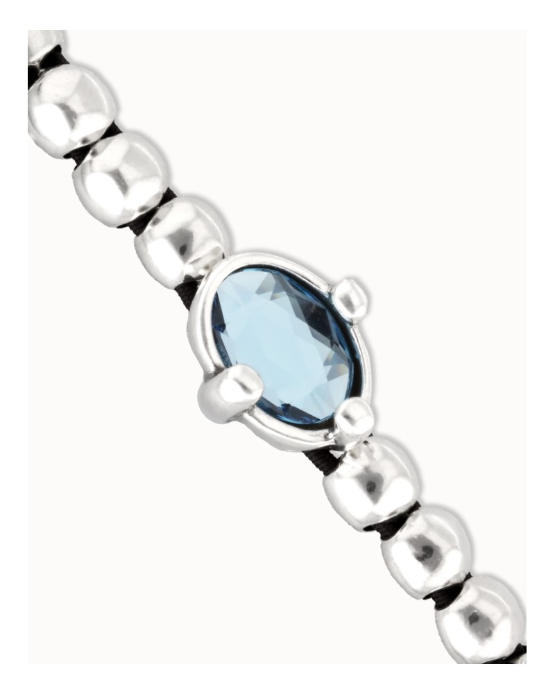 Pulsera baño plata y cristalUNOde50