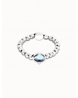 Pulsera baño plata y cristalUNOde50
