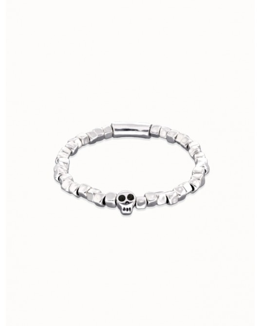 Pulsera baño plata con calavera UNOde50