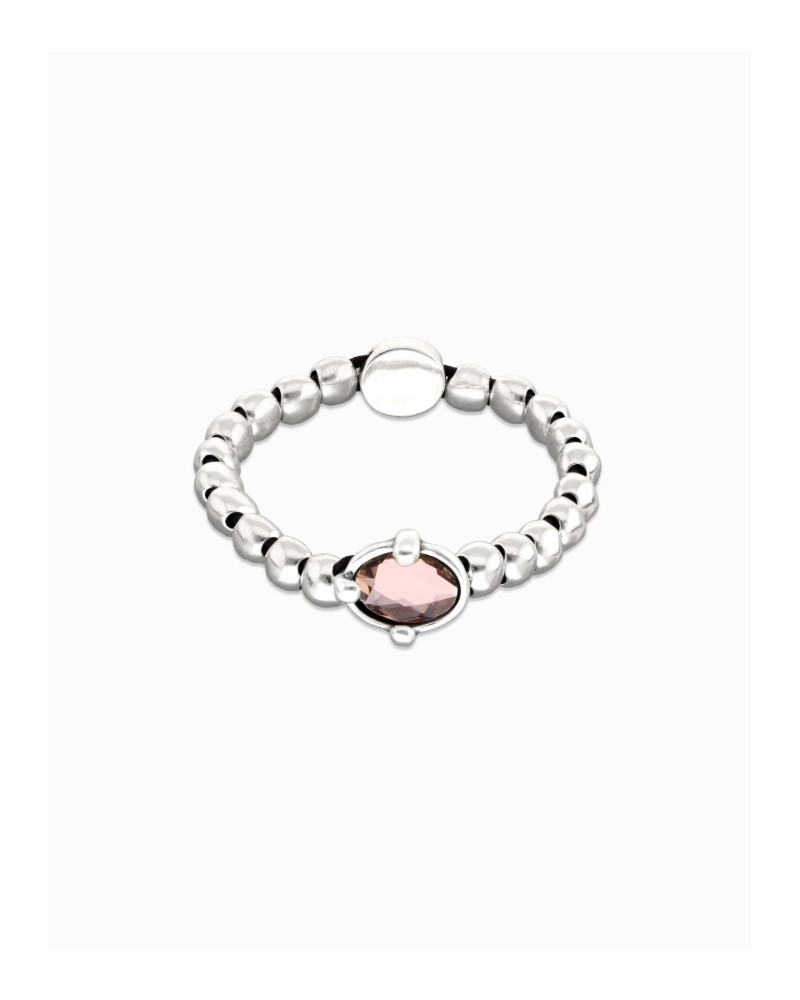 Pulsera baño plata y cristalUNOde50