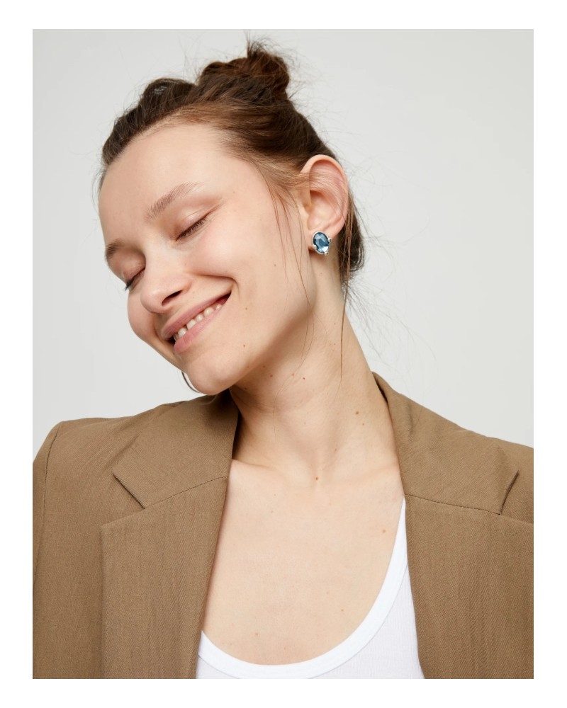 Pendientes piedra azul plata UNOde50