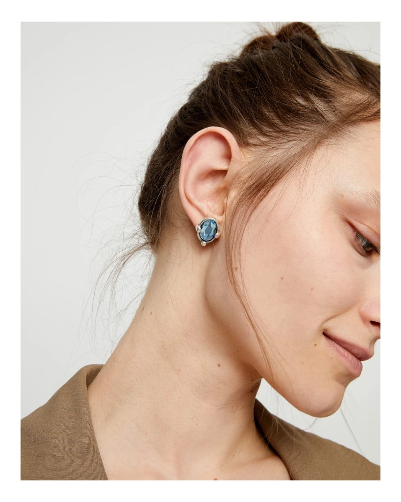 Pendientes piedra azul plata UNOde50