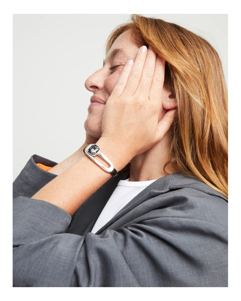 Pulsera cuero baño en plata UNOde50