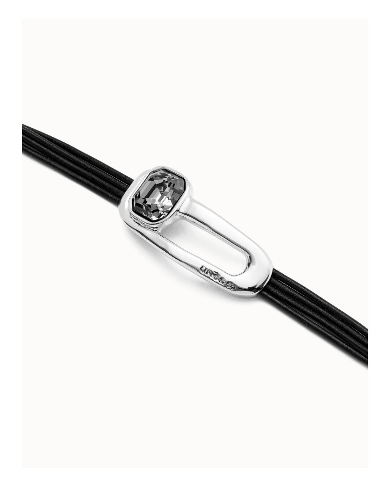 Pulsera cuero baño en plata UNOde50