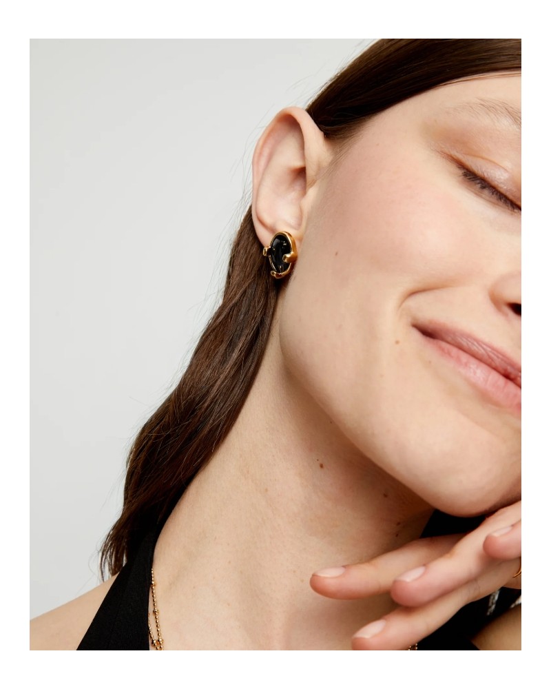 Pendientes piedra negra oro UNOde50