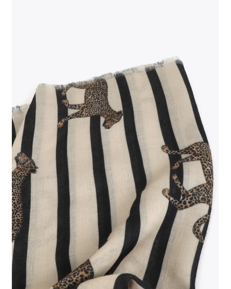 Pañuelo estampado rayas y leopardos Lola Casademunt