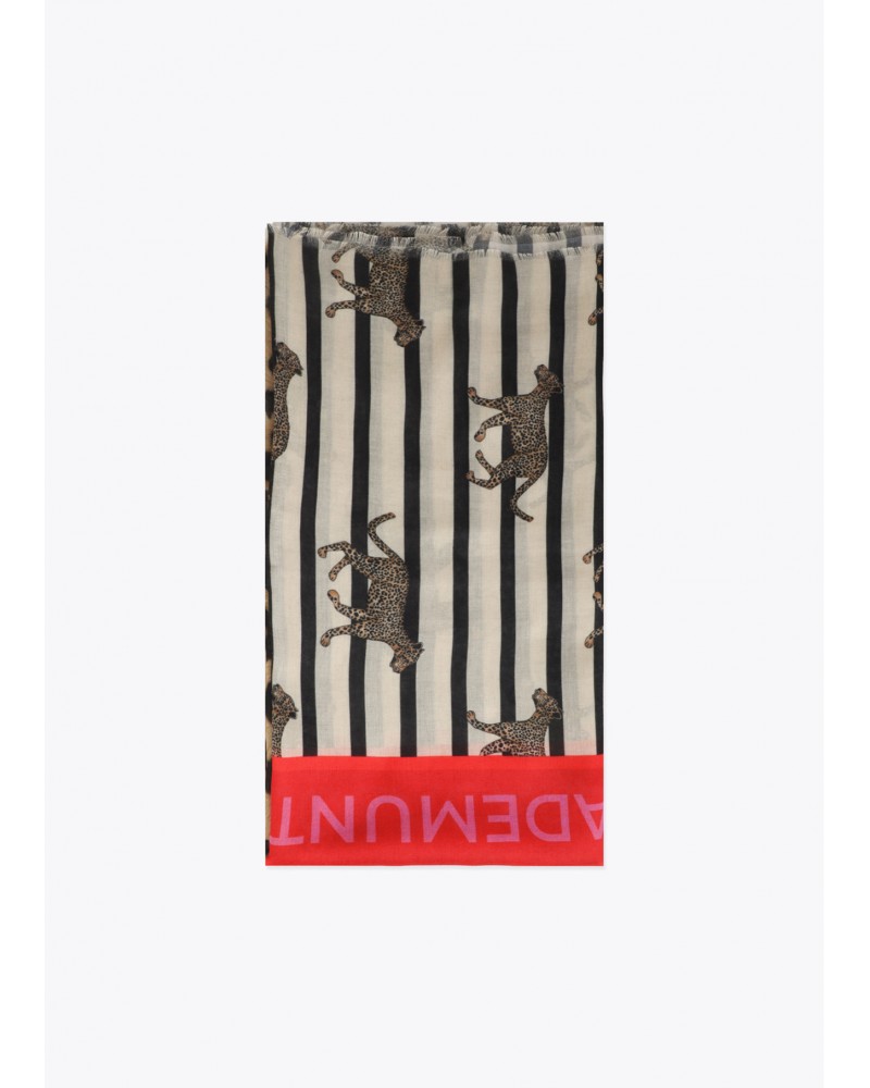Pañuelo estampado rayas y leopardos Lola Casademunt