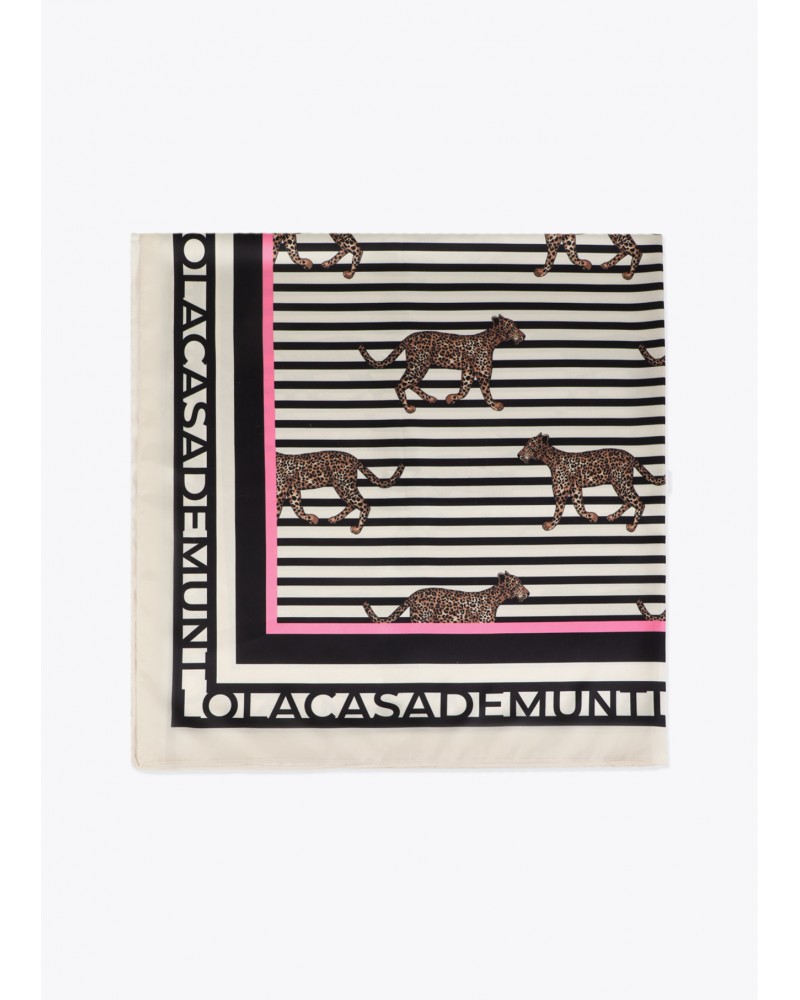 Pañuelo satinado rayas y leopardo Lola Casademunt
