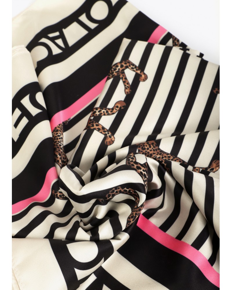Pañuelo satinado rayas y leopardo Lola Casademunt