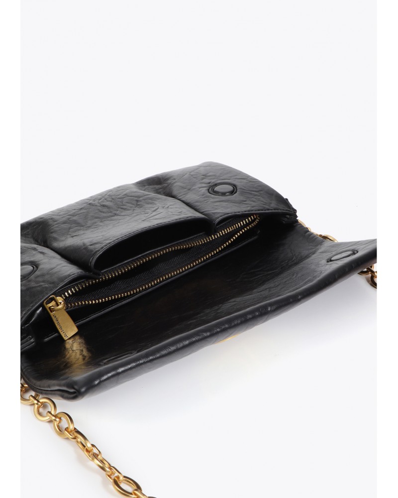 Bandolera NEGRO con pliegues de Lola Casademunt