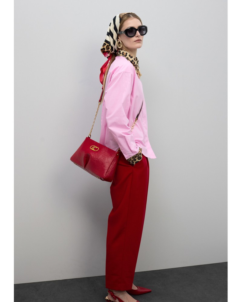 Bandolera ROJA con pliegues de Lola Casademunt