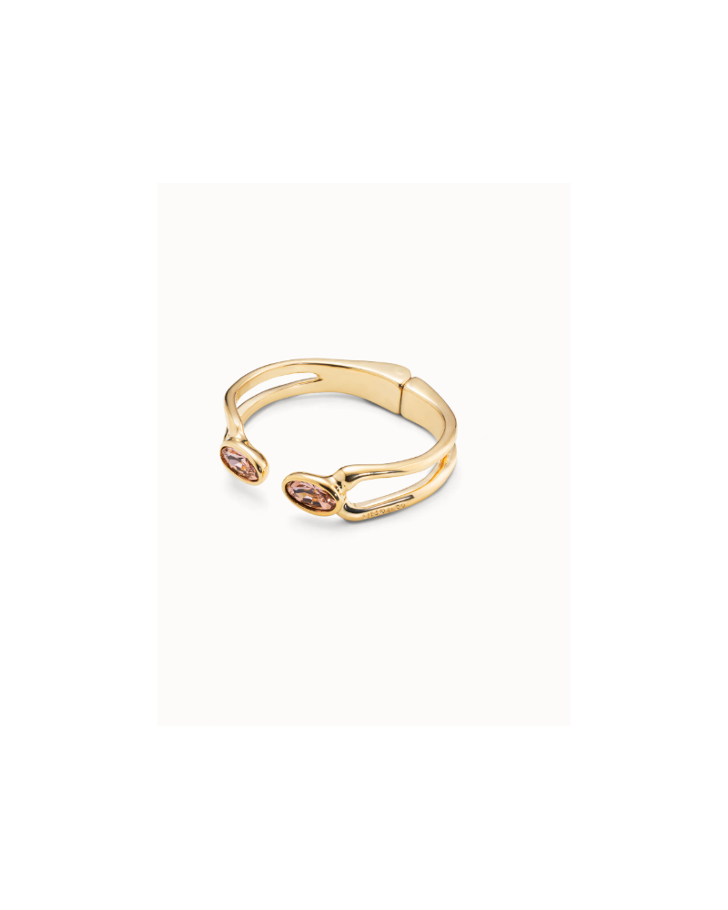 Pulsera baño oro con piedras rosa UNOde50