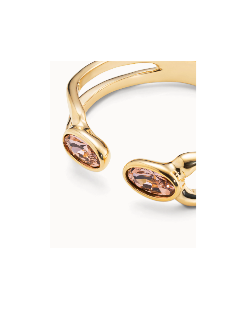 Pulsera baño oro con piedras rosa UNOde50