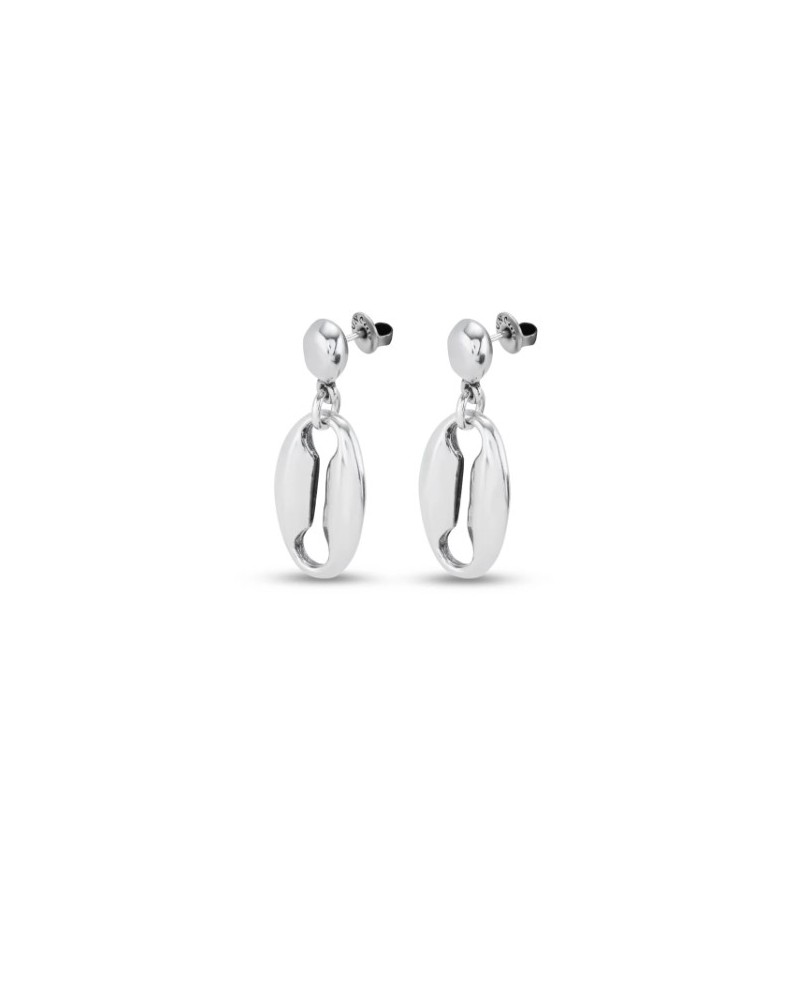 Pendientes eslabòn baño plata UNOde50