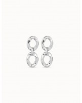 Pendientes eslabones baño plata UNOde50