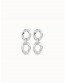 Pendientes eslabones baño plata UNOde50