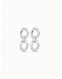 Pendientes eslabones baño plata UNOde50