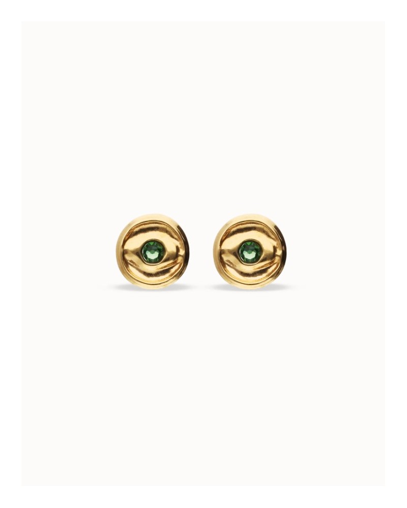 Pendientes baño oro cristal verde UNOde50