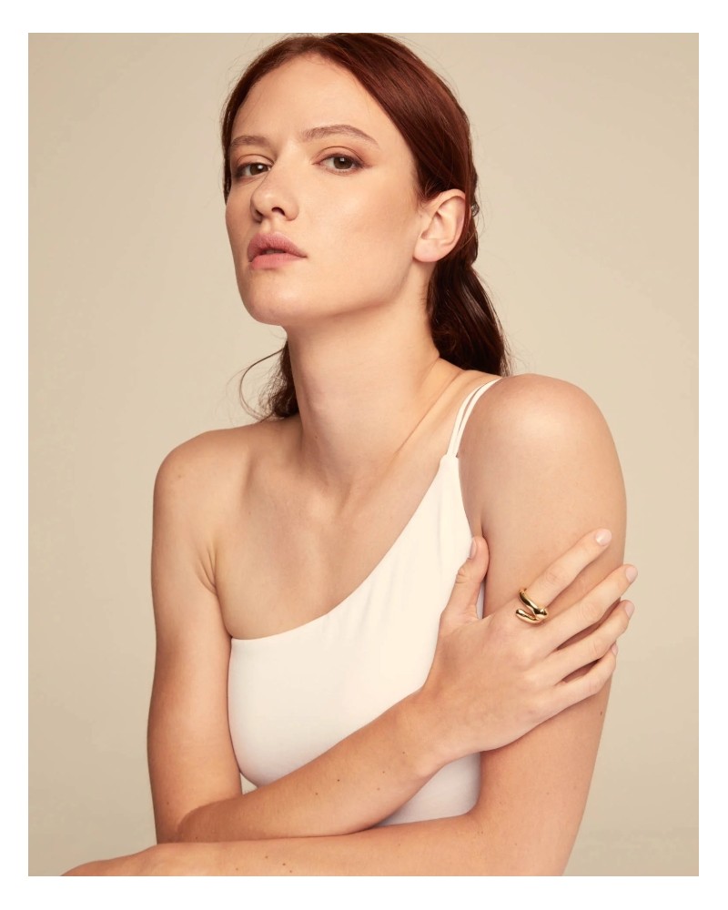 Anillo bañado de oro UNOde50