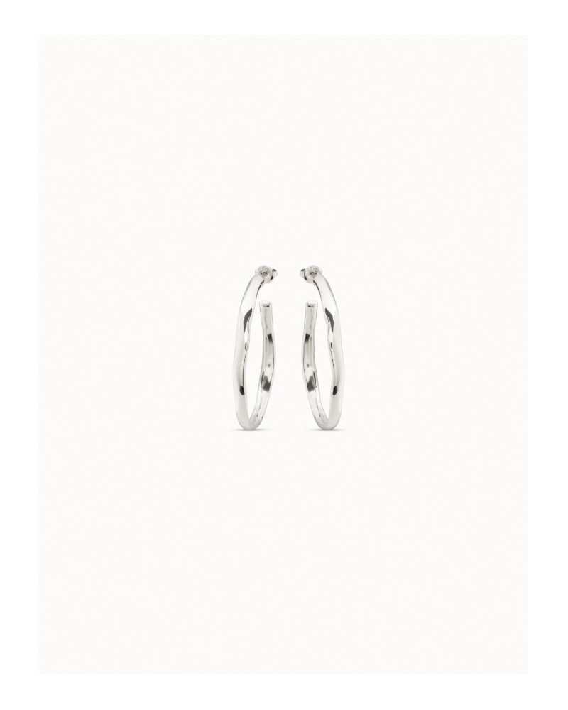 Pendientes de aro irregular plateados de UNOde50