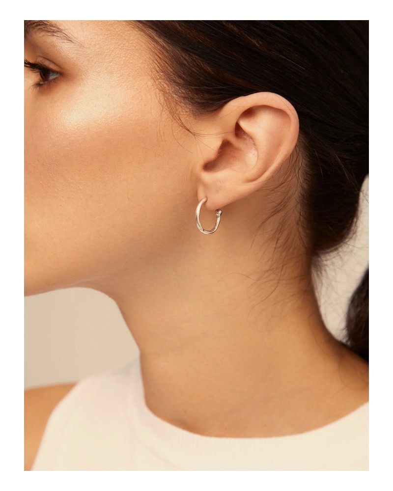 Pendientes aros bàsicos bañados en plata de UNOde50
