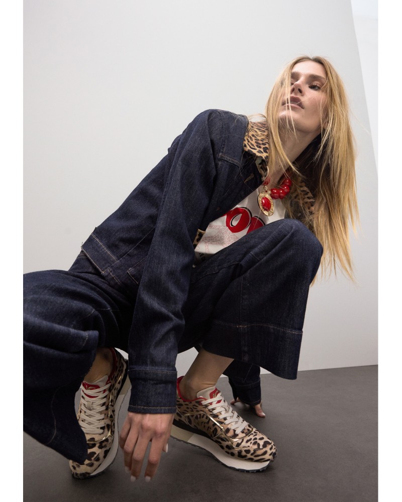 Cazadora denim detalles leopardo Lola Casademunt