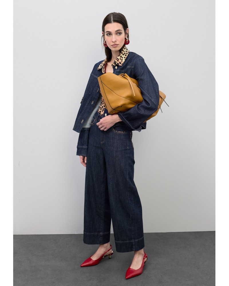 Cazadora denim detalles leopardo Lola Casademunt