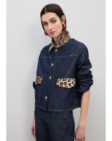 Cazadora denim detalles leopardo Lola Casademunt