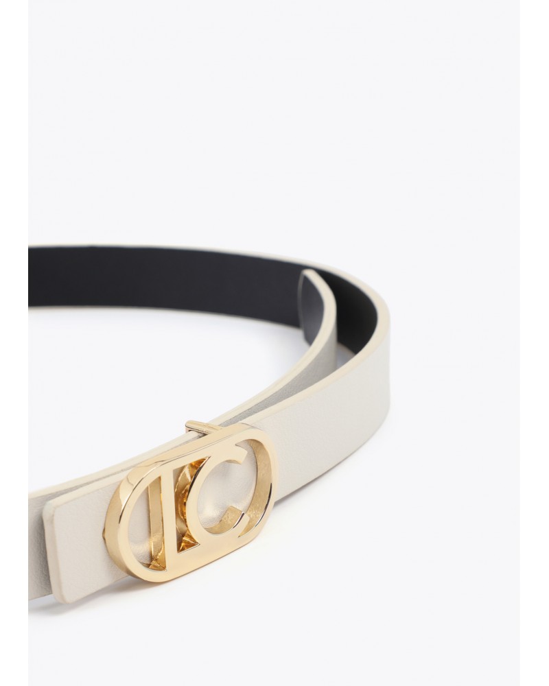 Cinturón reversible hebilla logo ovalado Lola Casademunt