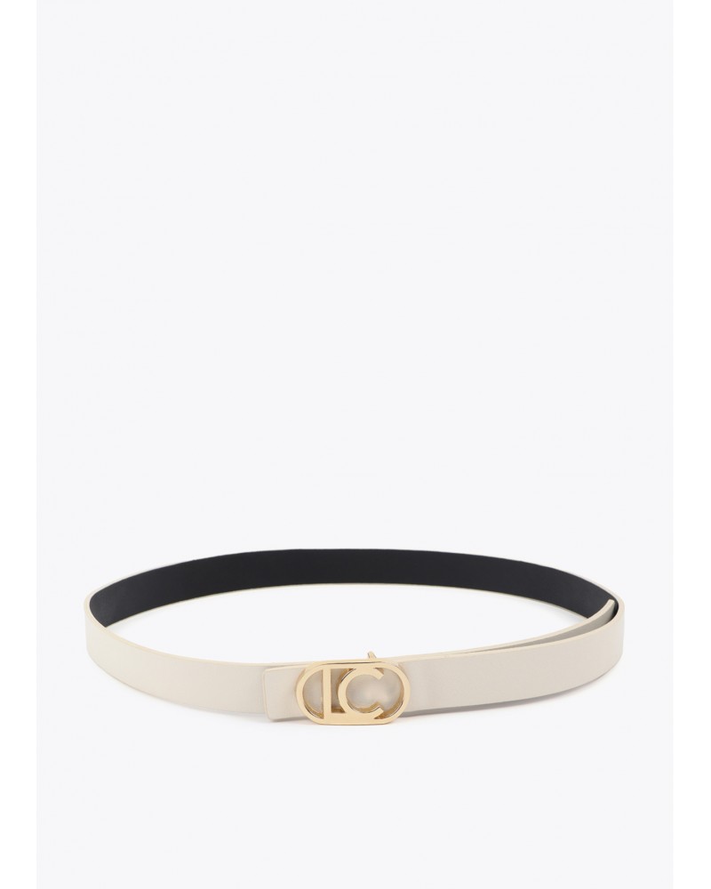 Cinturón reversible hebilla logo ovalado Lola Casademunt