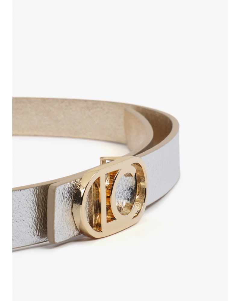 Cinturón reversible hebilla logo ovalado Lola Casademunt