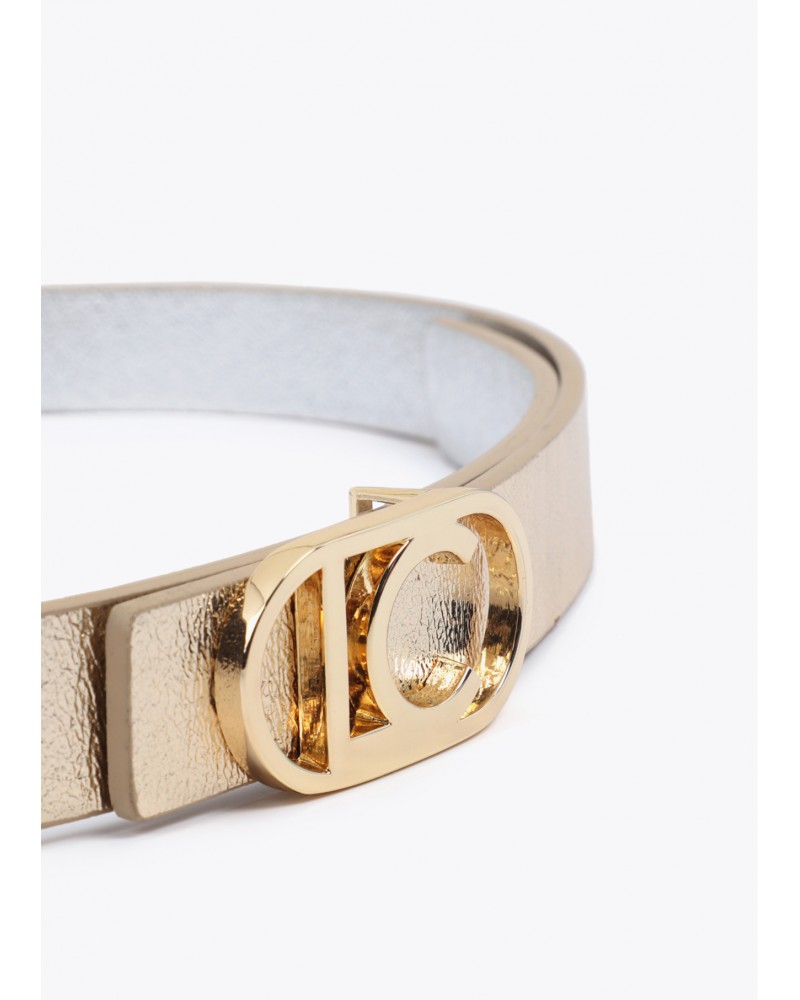 Cinturón reversible hebilla logo ovalado Lola Casademunt