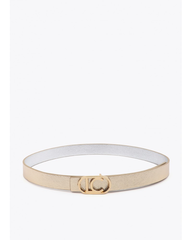 Cinturón reversible hebilla logo ovalado Lola Casademunt