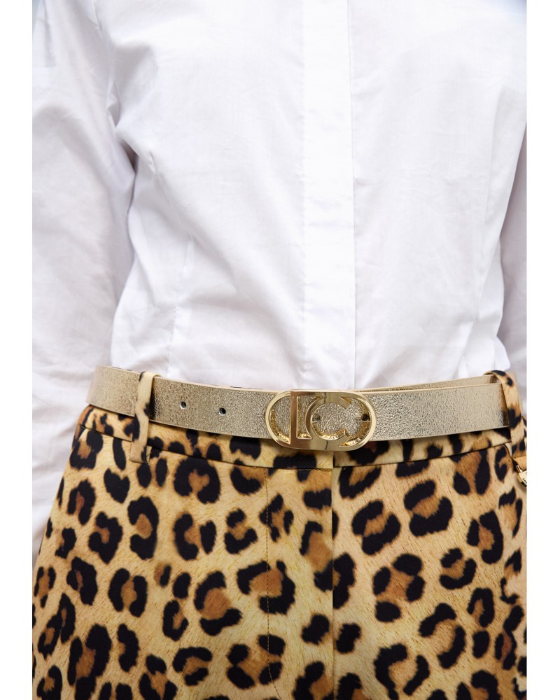 Cinturón reversible hebilla logo ovalado Lola Casademunt