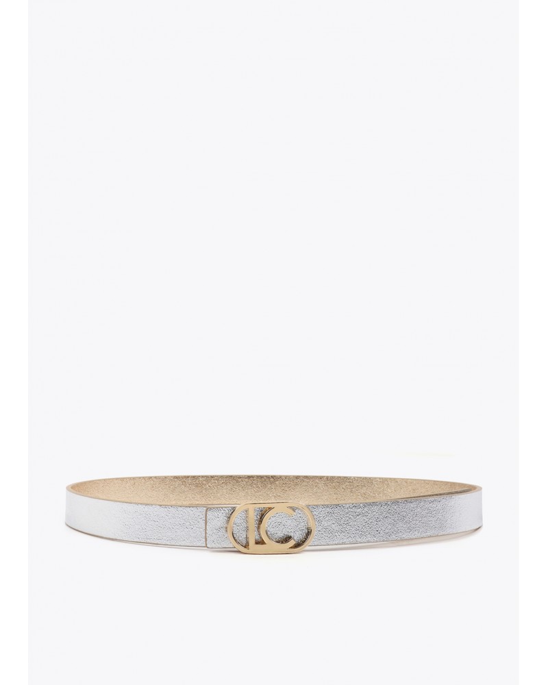 Cinturón reversible hebilla logo ovalado Lola Casademunt