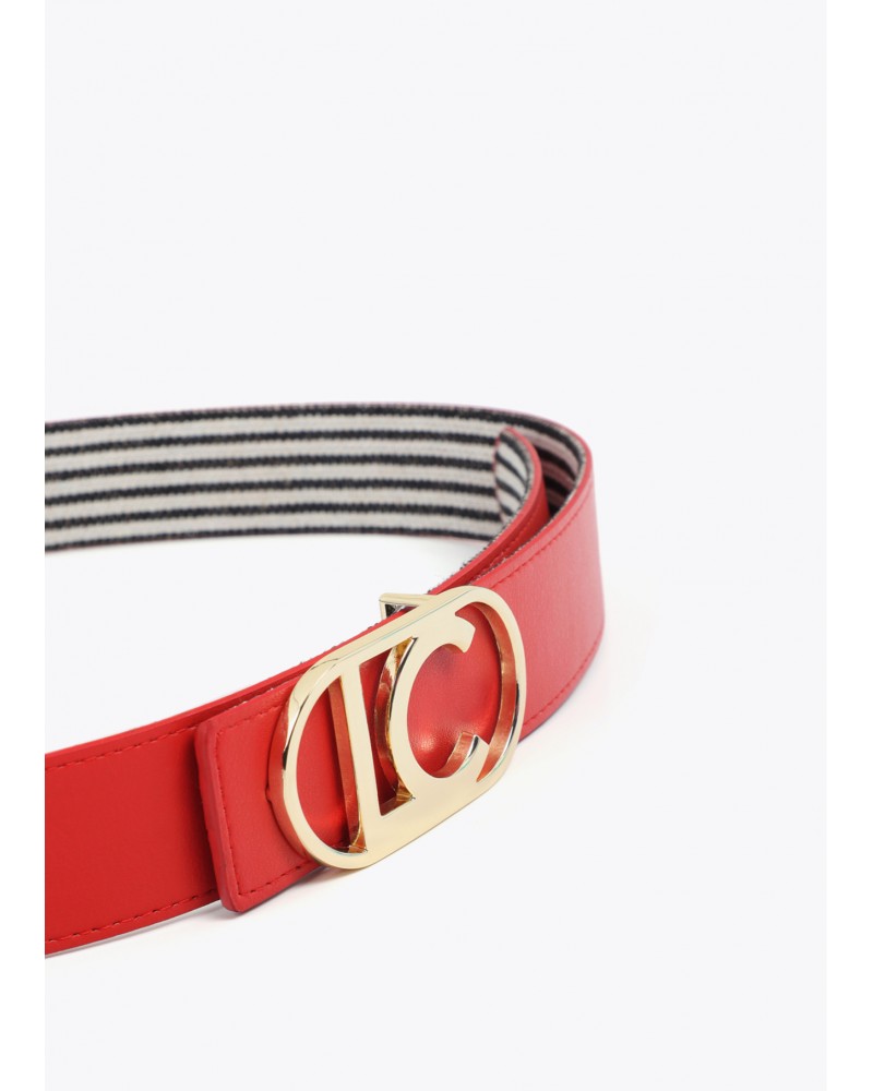 Cinturón reversible rojo y rayas Lola Casademunt