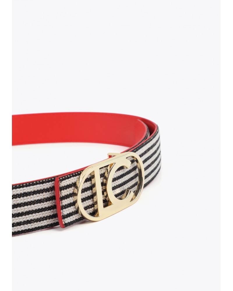 Cinturón reversible rojo y rayas Lola Casademunt