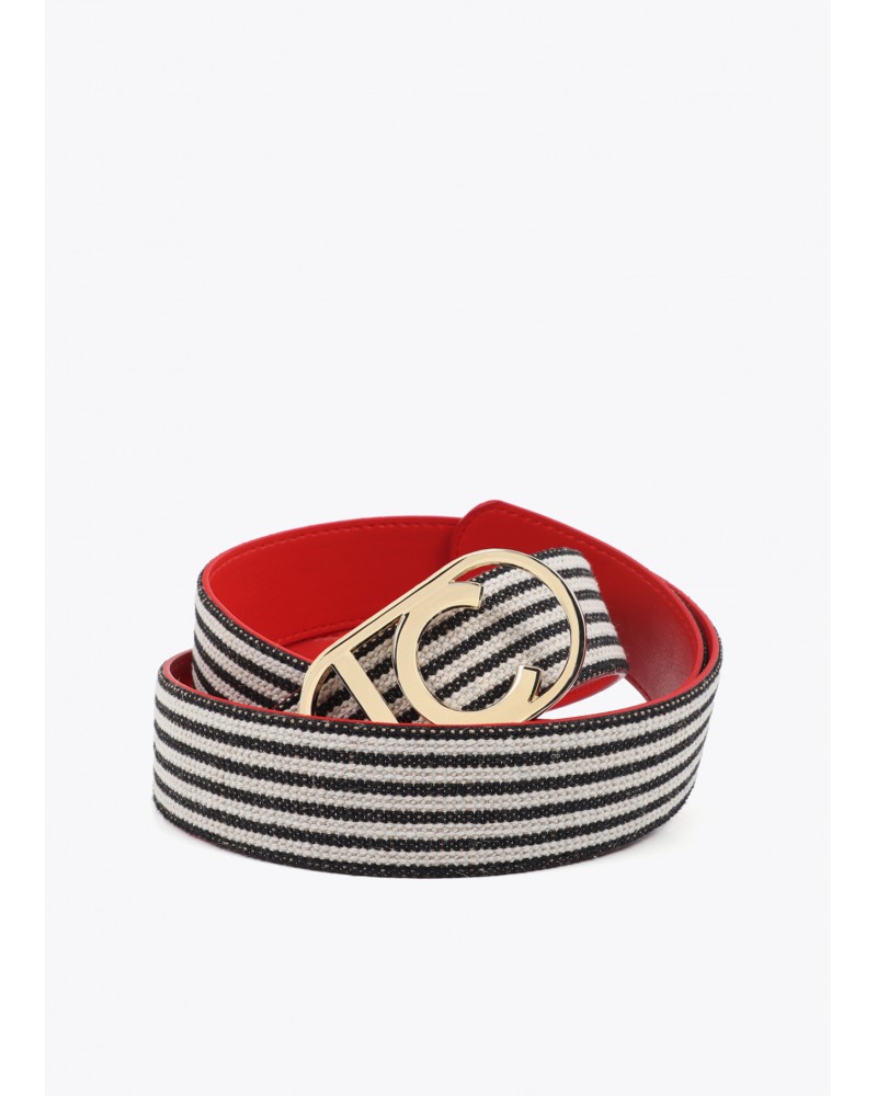 Cinturón reversible rojo y rayas Lola Casademunt