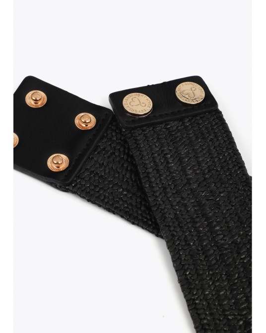 Cinturón rafia elástica con logo animal Lola Casademunt