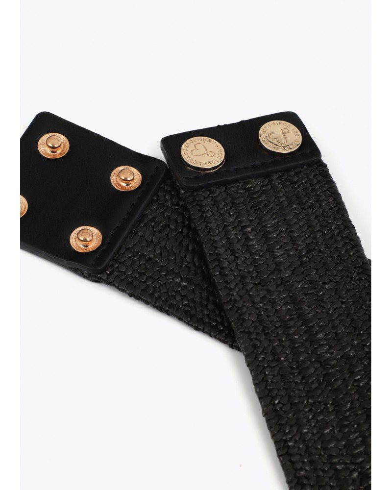 Cinturón rafia elástica con logo animal Lola Casademunt