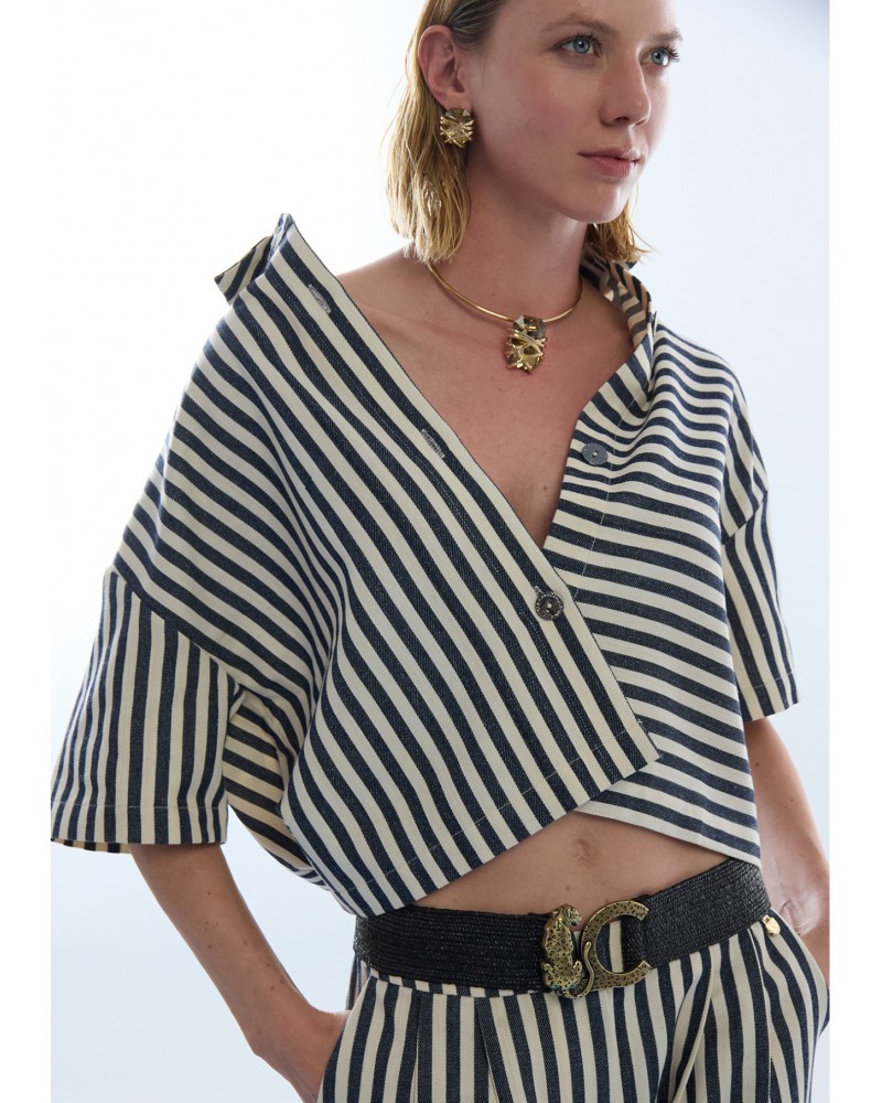 Cinturón rafia elástica con logo animal Lola Casademunt