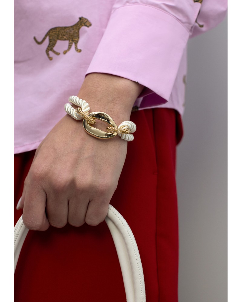 Pulsera de cordón de eslabones metálicos Lola Casademunt