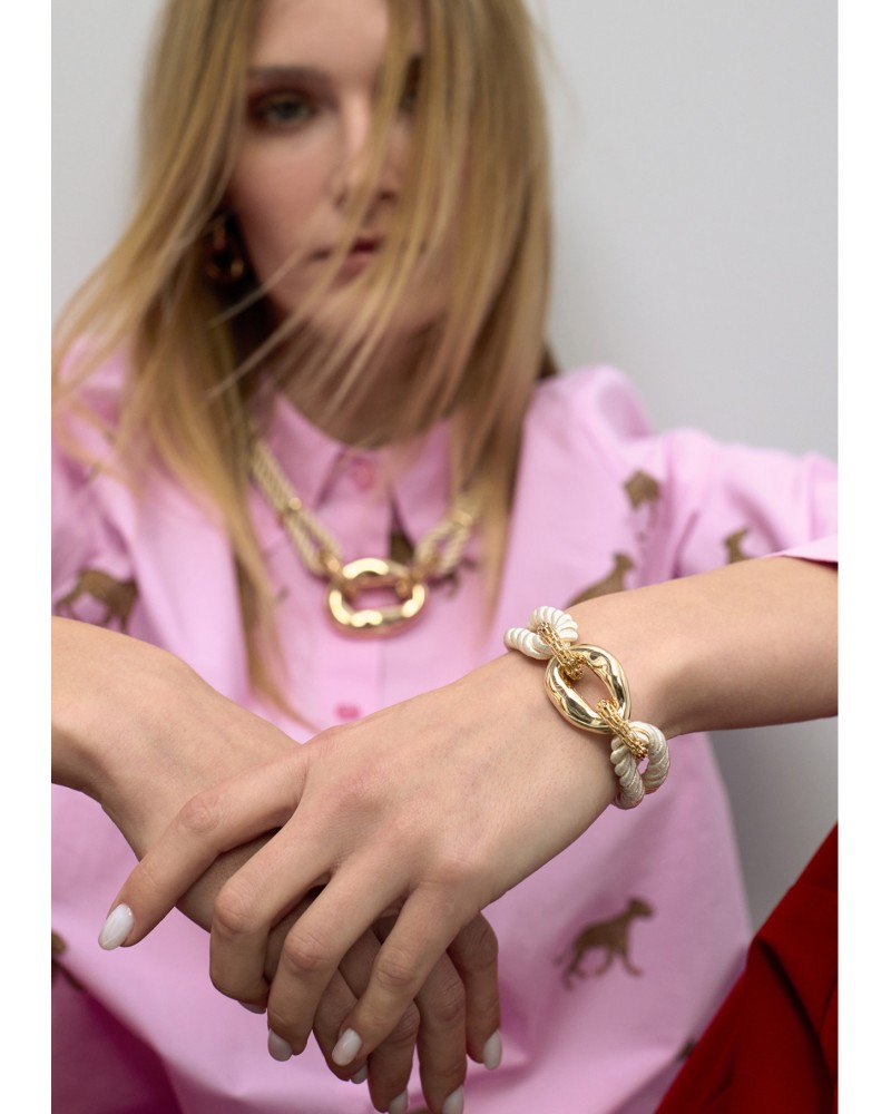 Pulsera de cordón de eslabones metálicos Lola Casademunt