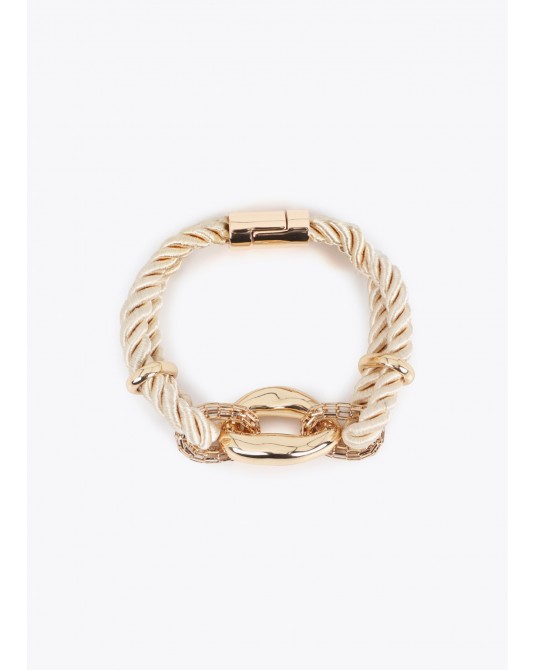 Pulsera de cordón de eslabones metálicos Lola Casademunt