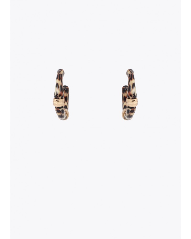 Pendientes de aro efecto bambú animal print Lola Casademunt